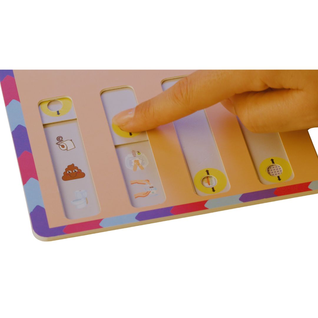 Woman's hand sliding sliders on ROUTINO. 